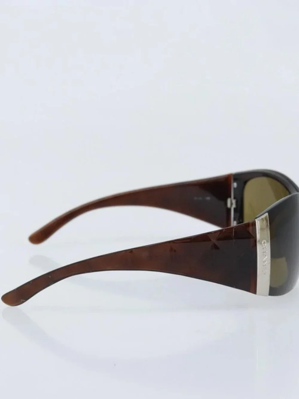 CHANEL Sunglasses plastic Brown CC Auth BA11836